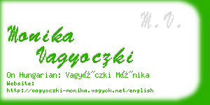 monika vagyoczki business card